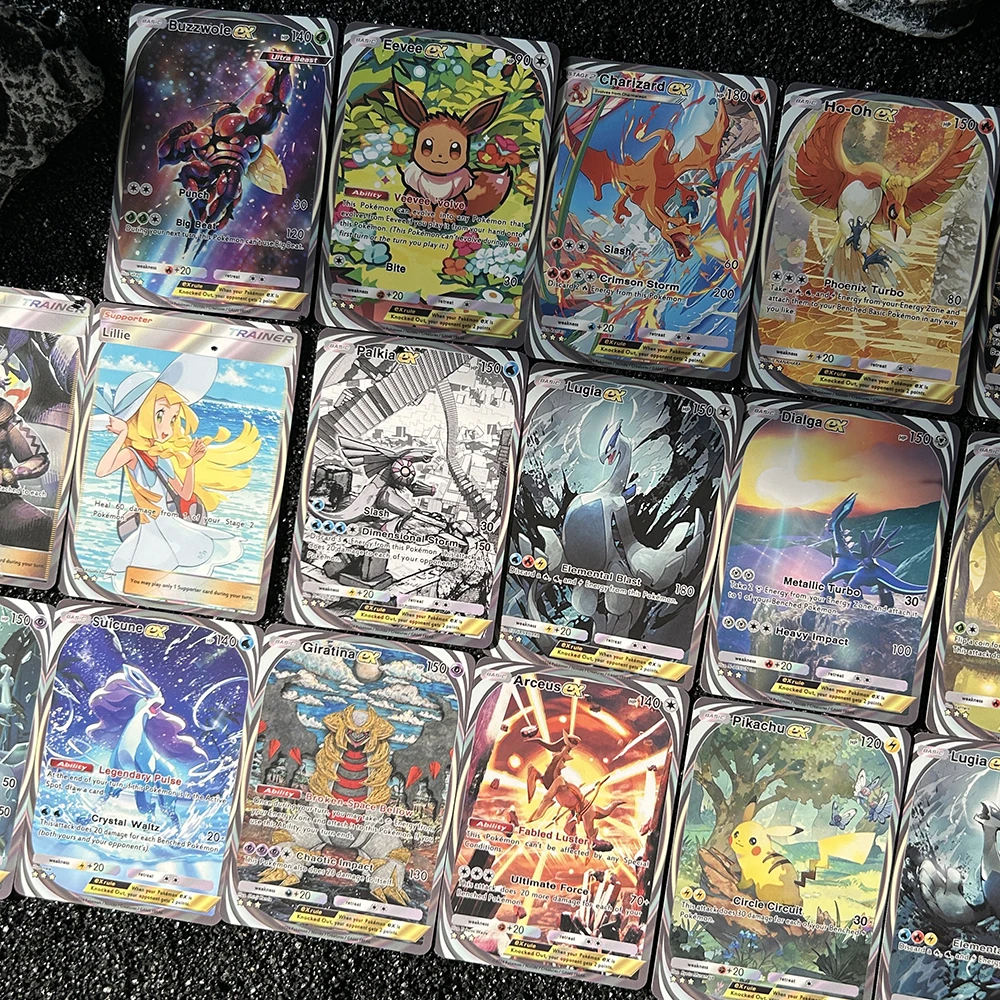 20 قطعة أنيمي PTCG جيب المشهد الحقيقي سلسلة لتقوم بها بنفسك Charizard Ex التحكم الذاتي جمع التوقيع التداول بطاقة فلاش أنيمي الكرتون هدية #6