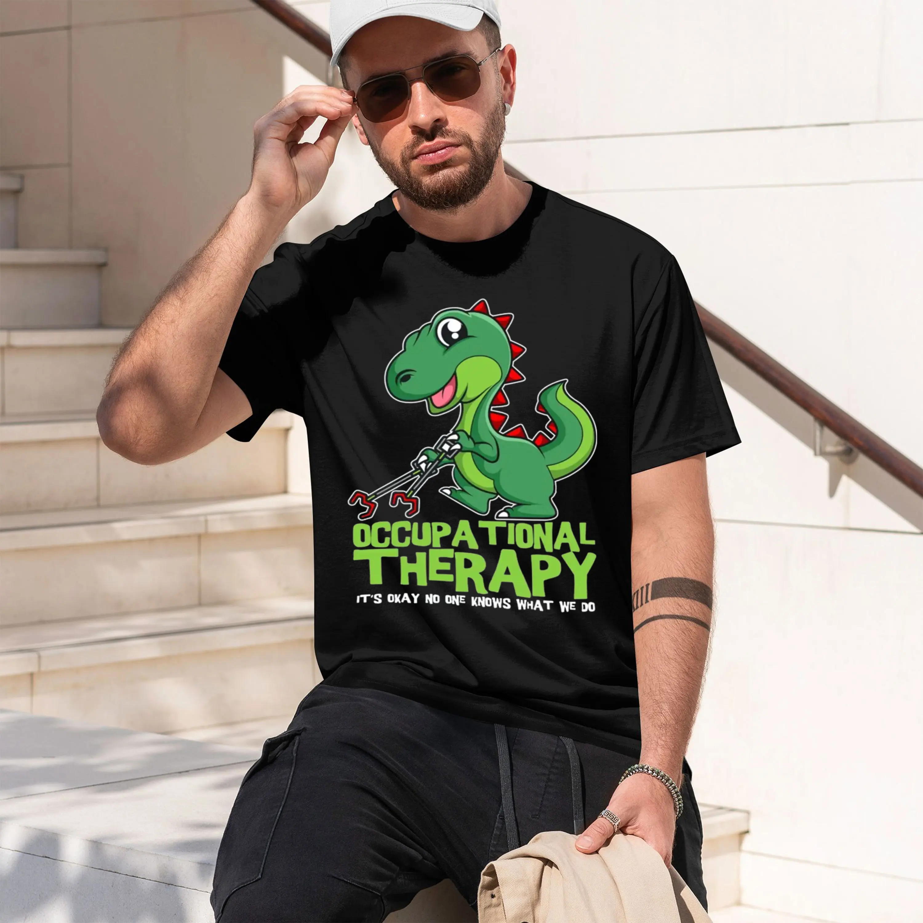 Occupational TherisT T Shirt It's Okay For Thery Cute Rex Design Science vintage Washed Unisex grh Slightly Soft 2026 New Model