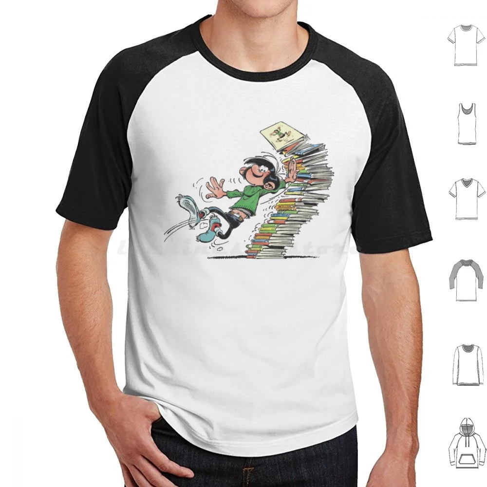 Camiseta Gaston Lagaffe Classique talla grande 100% algodón dibujos animados Spirou libro de aventuras cómic revista belga Gaston Francia Batem
