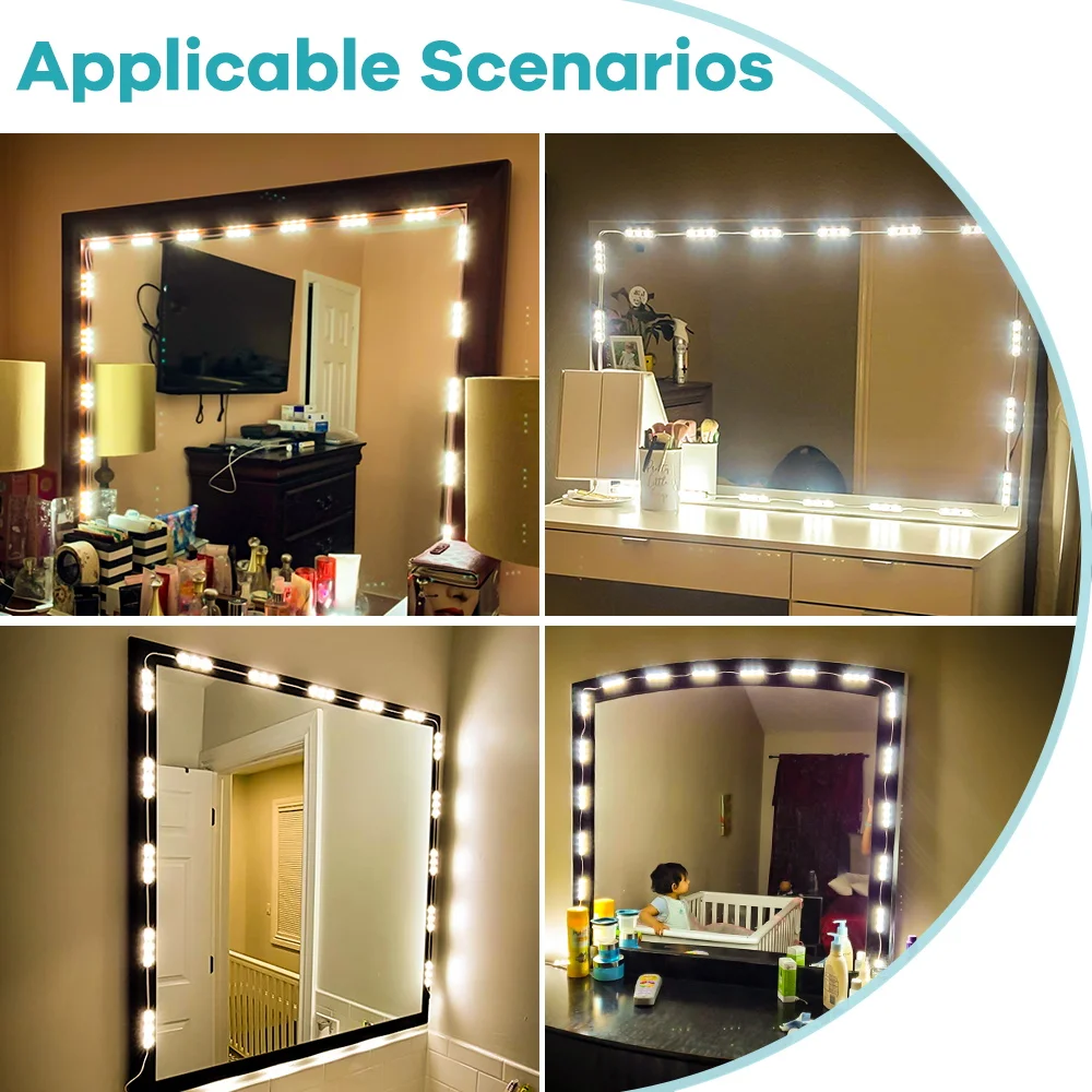 LED Woman Vanity Lights USB 5V Hollywood Mirror Cabinet Fill Lamp Lady Dressing Table Beauty Makeup Bulb Touch/Hand Sweep Switch