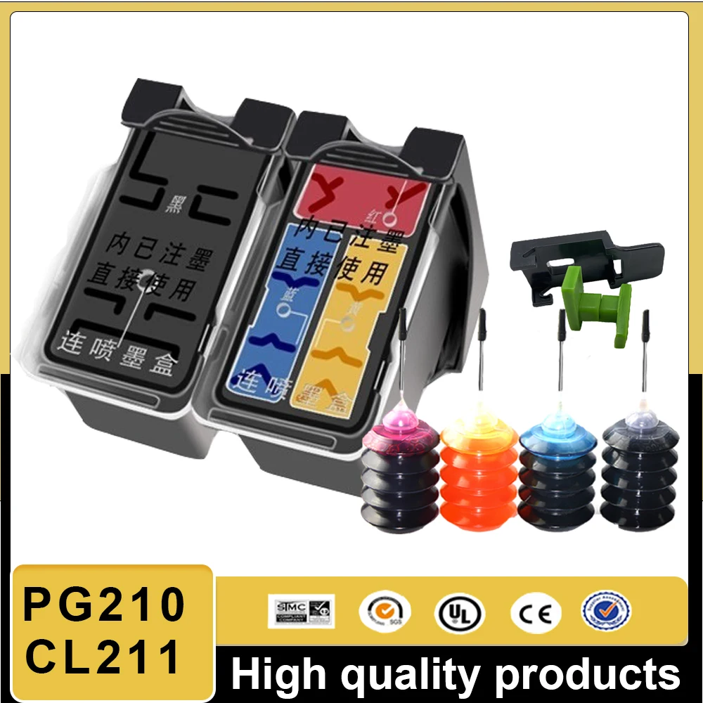 

PG210 CL211 compatible pg210 cl211 210 211 Ink Cartridge for Canon Pixma MP240 MP250 MP260 MP270 MP280 MP480 MP490 MP495 Printer