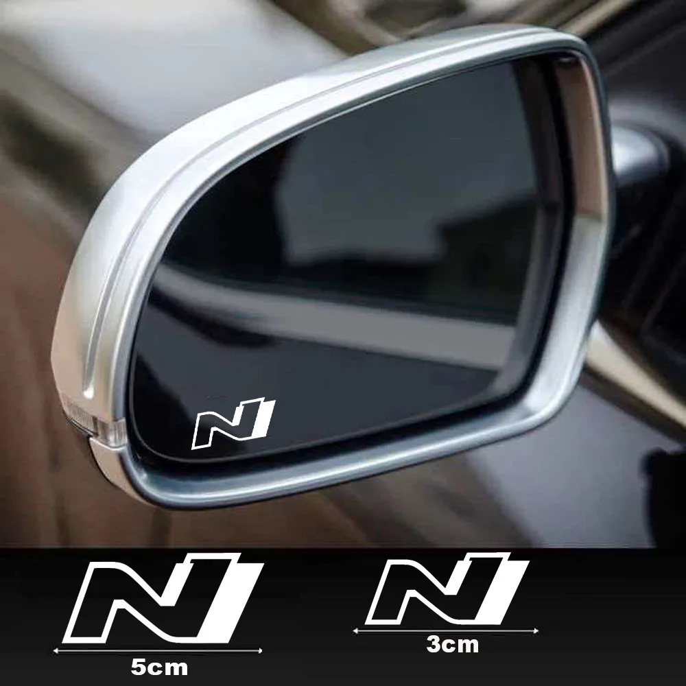 현대 N 라인 i30 i20 i10 i40 Tucson Kona Sonata Veloster Elantra 용 6pcs 반사 자동차 백미러 바디 스티커