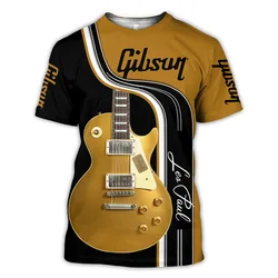 Guitarsax Rock Jazz Summer 3D Harajuku Print Fashion Street Hip-Hop Art Men's And Women's Round Neck Short Sleeve T-shirt Tops