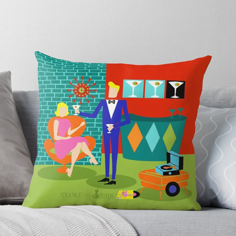 1960s Retro Martini Couple Throw Pillow Christmas Pillow Cases Cushions For Decorative Sofa