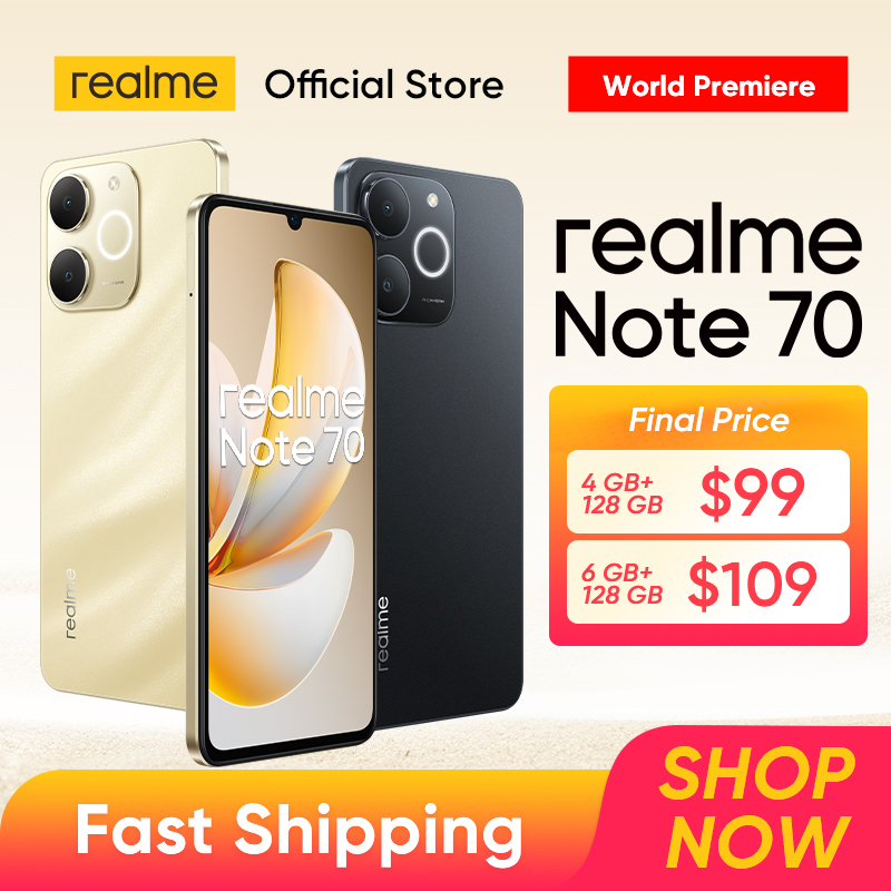  [World Premiere] realme Note 70 Smartphone 6.74" 90Hz Display 6300mAh Battery 15W Charge 13MP AI Camera UNISOC T7250 Chipset 