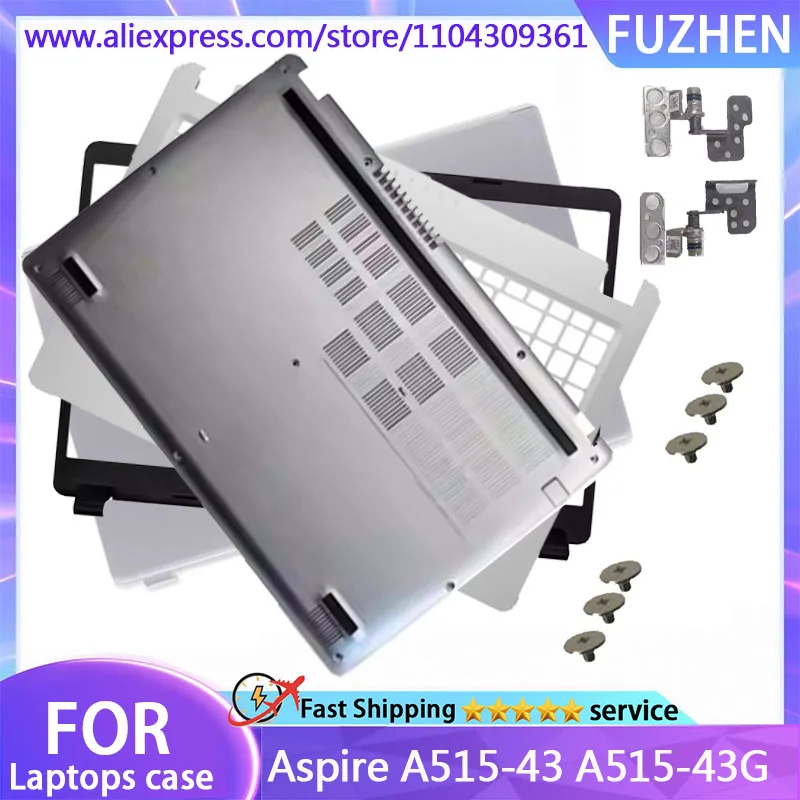 

New Cover For Aspire 5 A515-43 A515-43G LCD Screen Back Cover Front Bezel Palmrest Bottom Case Hinge Top cover Silver