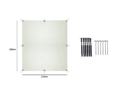 AricXi Ultraleichte Plane, 15D-Silikonbeschichtet, silbernes Nylon, Fußschirm, Unterschlupf, 210 x 150 cm, 300 x 210 cm 4