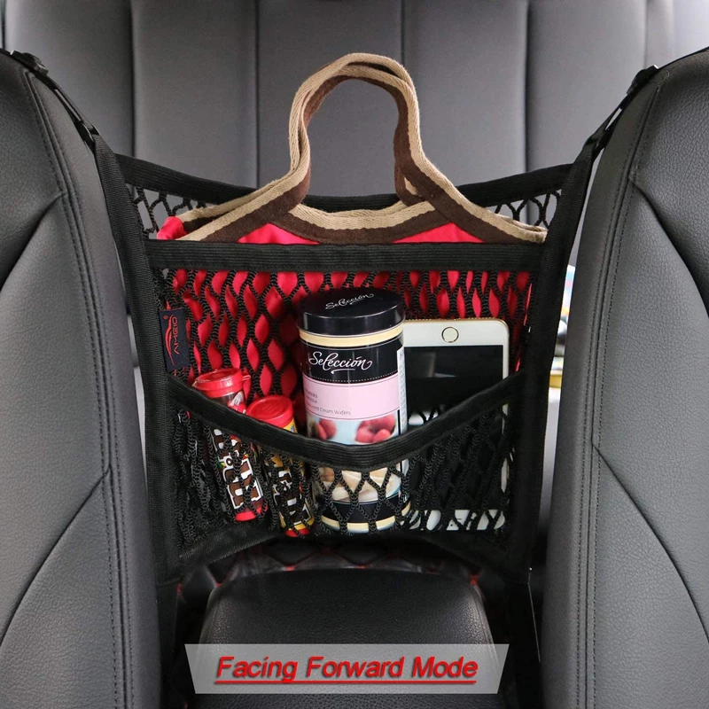Elastic Car Seat Middle Storage Net Pocket for Vehicle Interior Organization Car Screen Isolation Net And Seat Back Storage Bag