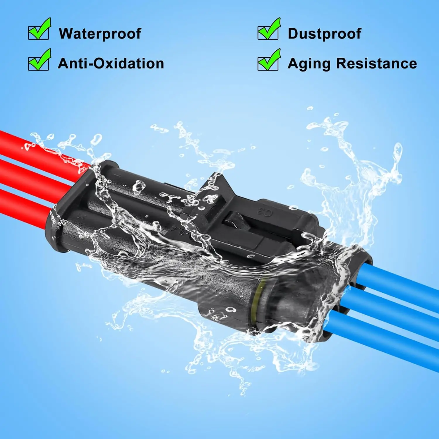 352 Pz Terminali per connettori elettrici impermeabili Connettori per cavi elettrici automobilistici Connettore 1/2/3/4 pin Maschio e femmina