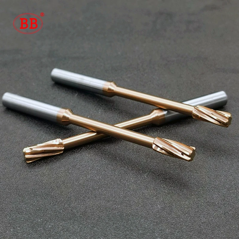 BB Carbide Reamer Internal Cooling Coated Tungsten Steel Spiral Flute H7 CNC Machine Hole Drilling Tool for Metal Steel Alloy