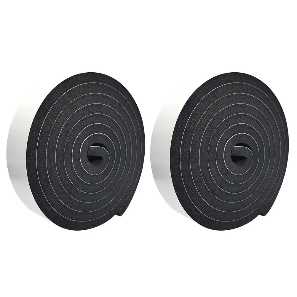 2 Rolls 2M Self-Adhesive Soundproofing Tape for Door Window Insulation Weather Stripping Eva Sealing Strip Windproof Gasket