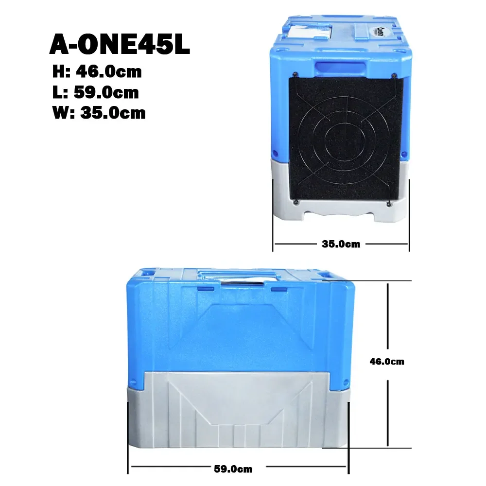 Peiqi 90 Pints أزرق أحمر مزيل الرطوبة المحمول التجاري مع P Auto Defrost مزيل الرطوبة الصناعي لاستعادة أضرار المياه