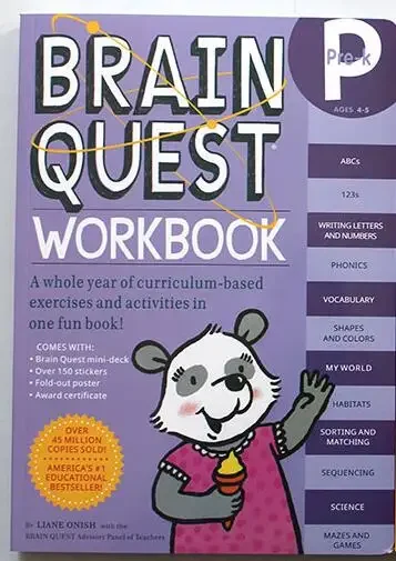 Brain Quest workbook English version of the intellectual development card books questions and answers card smart Child kids