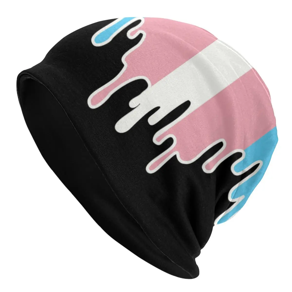 

Cool Winter Warm Men Women Knitting Hats Adult Unisex Trans Pride Flag Drip Skullies Beanies Caps Transgender LGBT Bonnet Hats