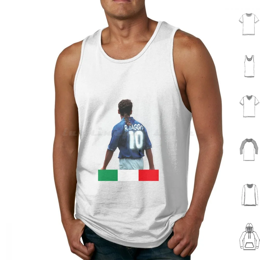 Roberto Baggio Tank Tops Vest Sleeveless Football Baggio Italy Soccer Roberto Baggio Roberto Calcio Italia Brescia