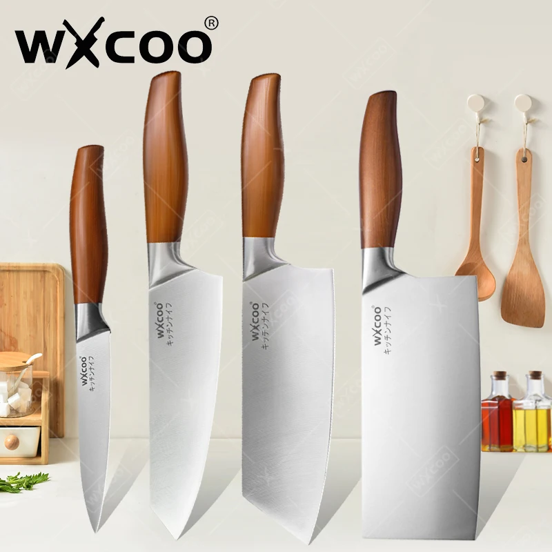WXCOO Japanische Küchenmesser Edelstahl Fischfilet Fleischbeil Kochmesser Sushi Messer Schneiden Santokusmesser Kochwerkzeug