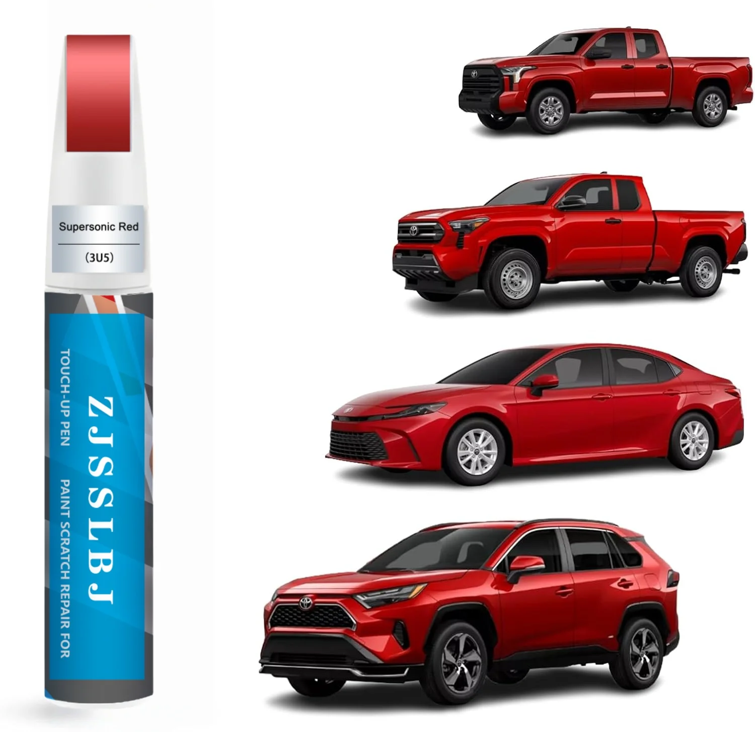 Car Touch Up Paint(Supersonic Red 3U5 for Toyota, Car Paint Scratch Repair Kit, Quick & Easy Solution to Repair,
