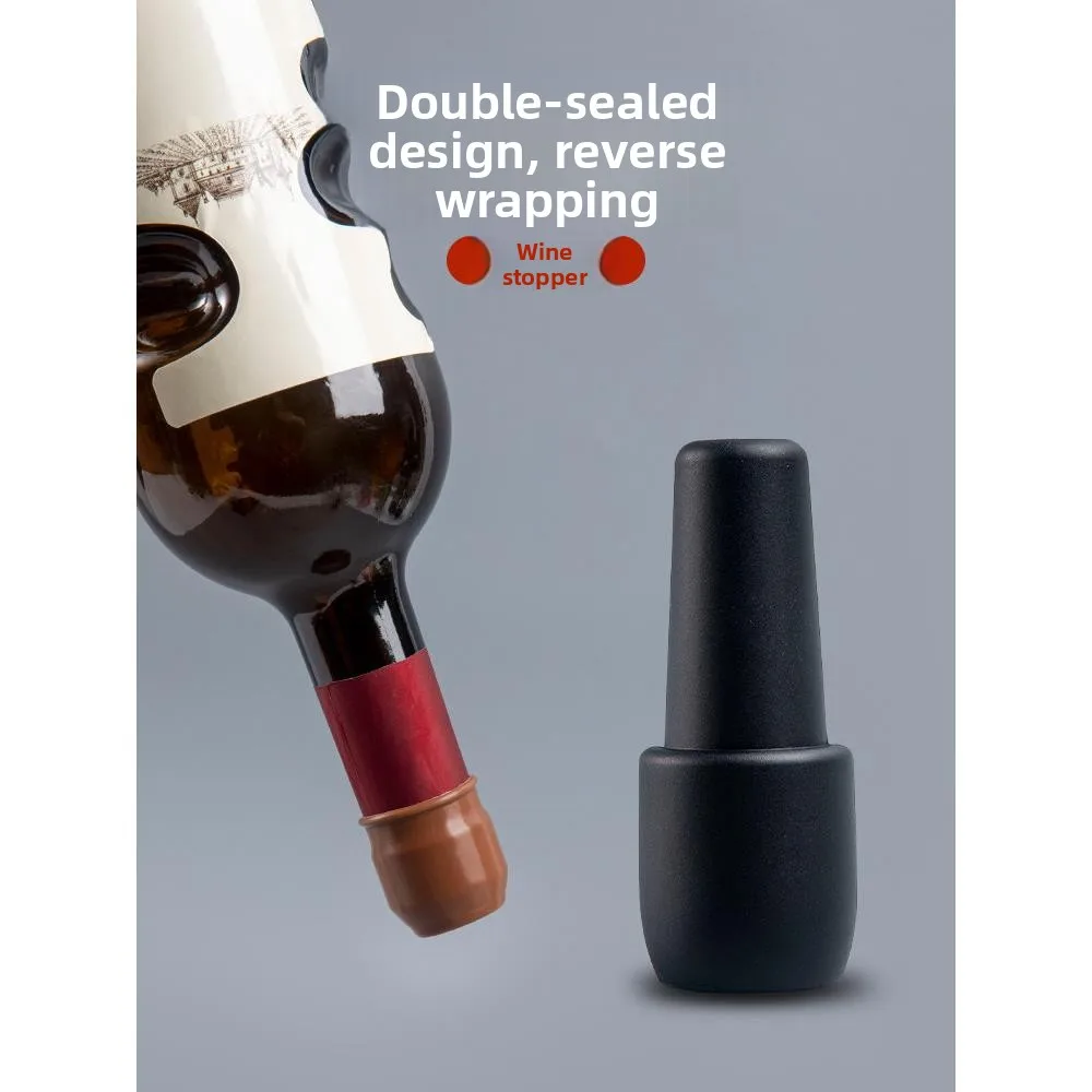 Adjustable Silicone Wine Bottle Stopper Double Seal for Red Wine And Champagne Dustproof Cover  Wine Bottle Cork view 3
