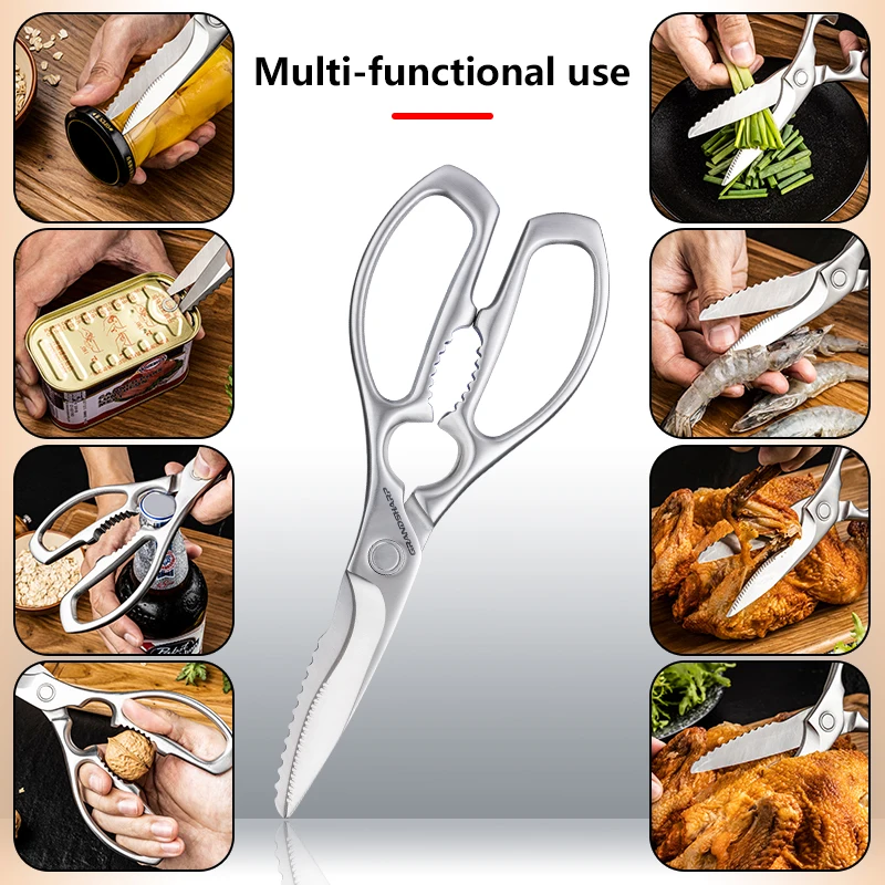 Grandsharp Detachable Kitchen scissors Multi Function 3Cr13 Stainless Steel Cutting tools Food Scissor For Chicken Cutting Bones