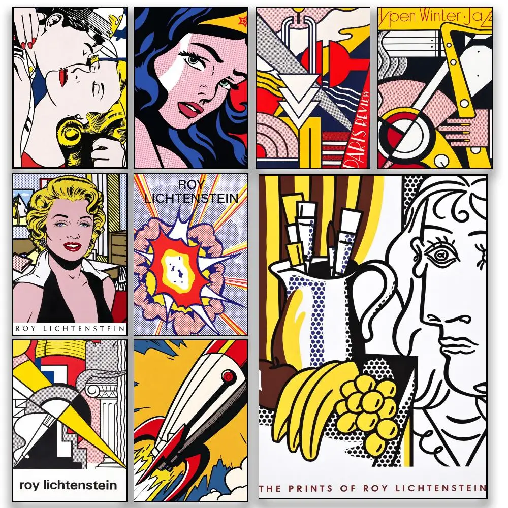 Artist PopArt R-Roy Lichtenstein Poster HD Wall Decor for Bedroom Living Room Dorm Bar Cafe Office Gift