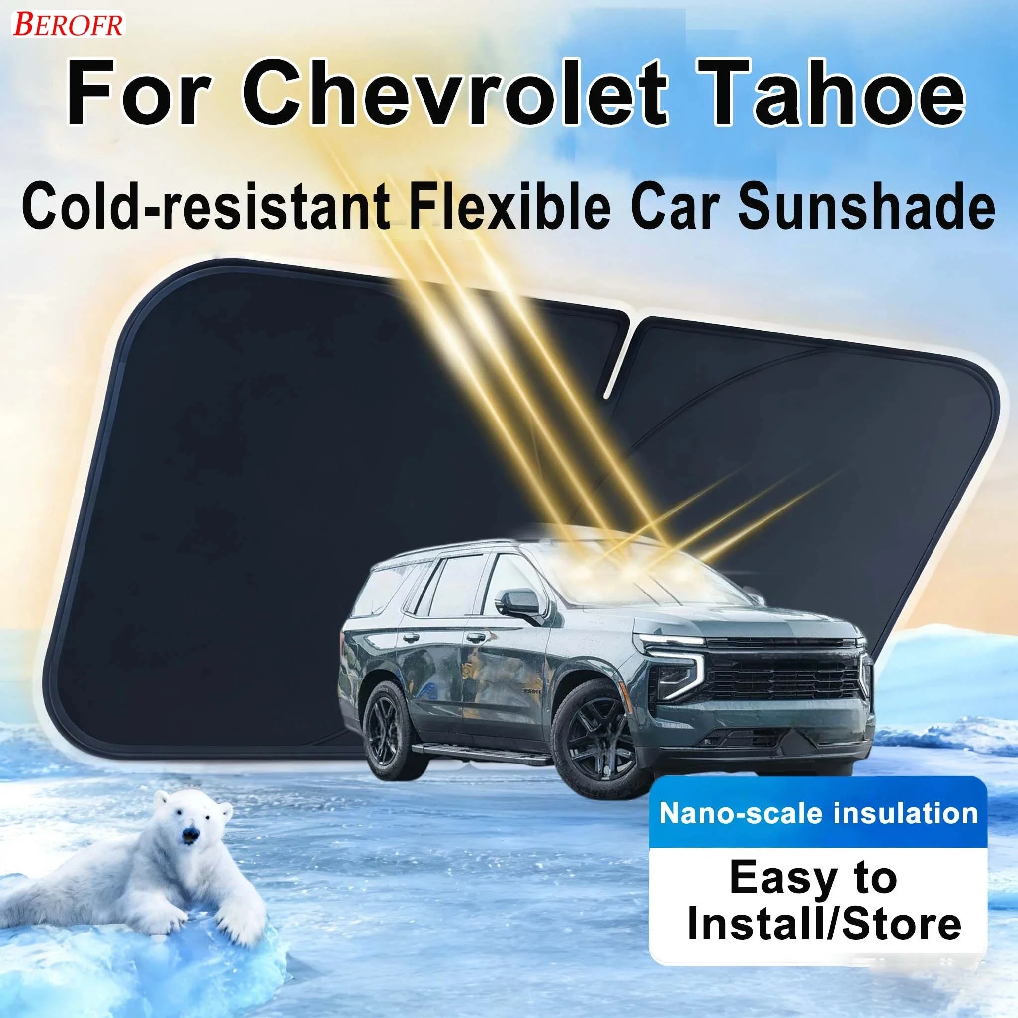 For Chevrolet Tahoe 2021-2026 Car Windshield Sunshade Cover Front Window Sun Shade Heat Insulation Summer Auto Accessories