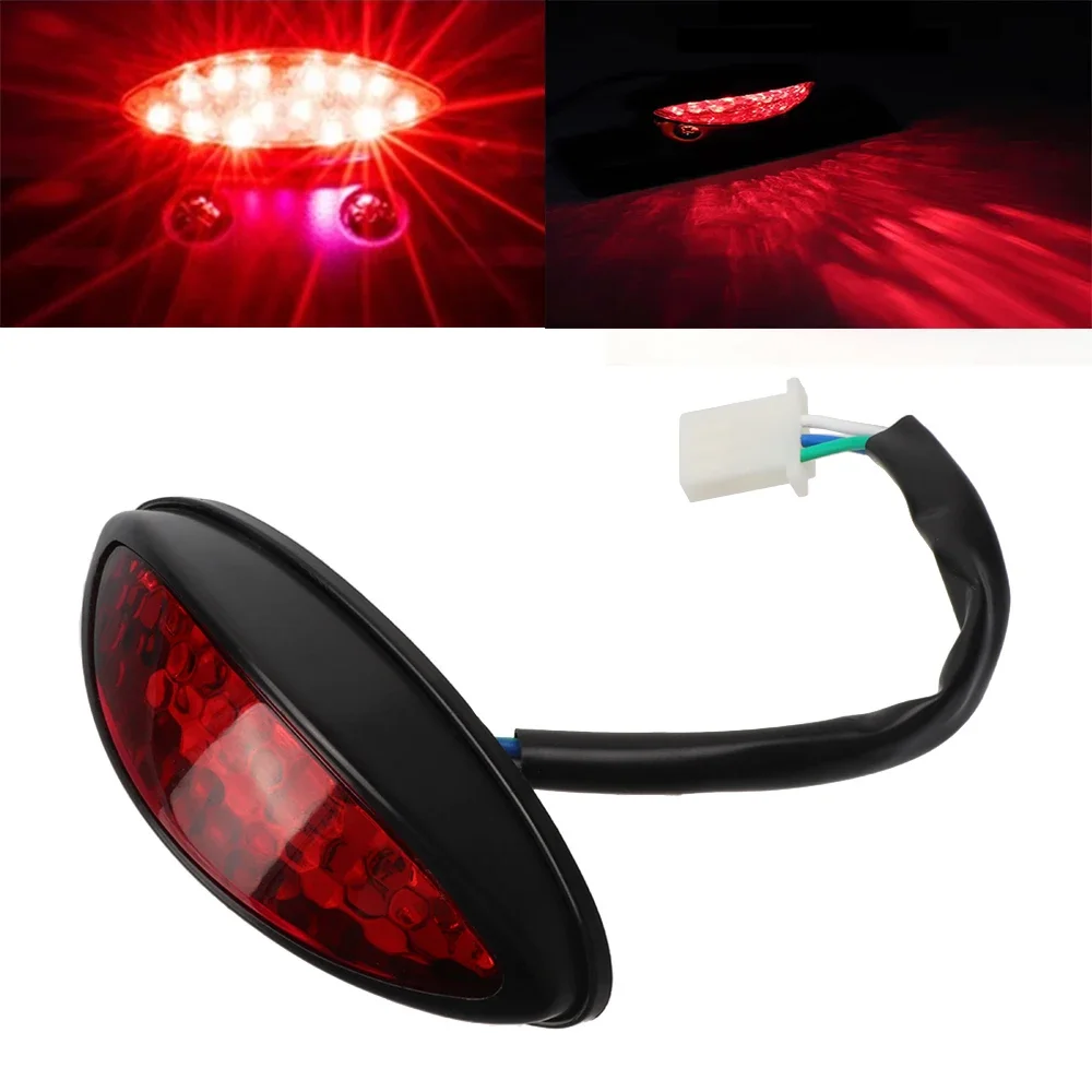 Universal 12V Bulb Motorcycle Taillight Rear Brake Light Waterproof Tail Light Lamp For ATV Pit Dirt Bike Accessories Parts