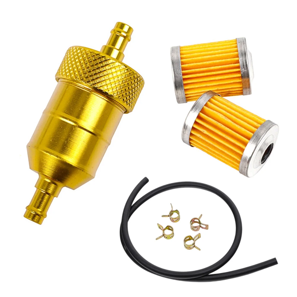 

8PCS Motorcycle Fuel Filter 8mm CNC Fuel Gas Filter Motor Oil Filters Off Road ATV Accessories Ilter Element,pipe, ClamP