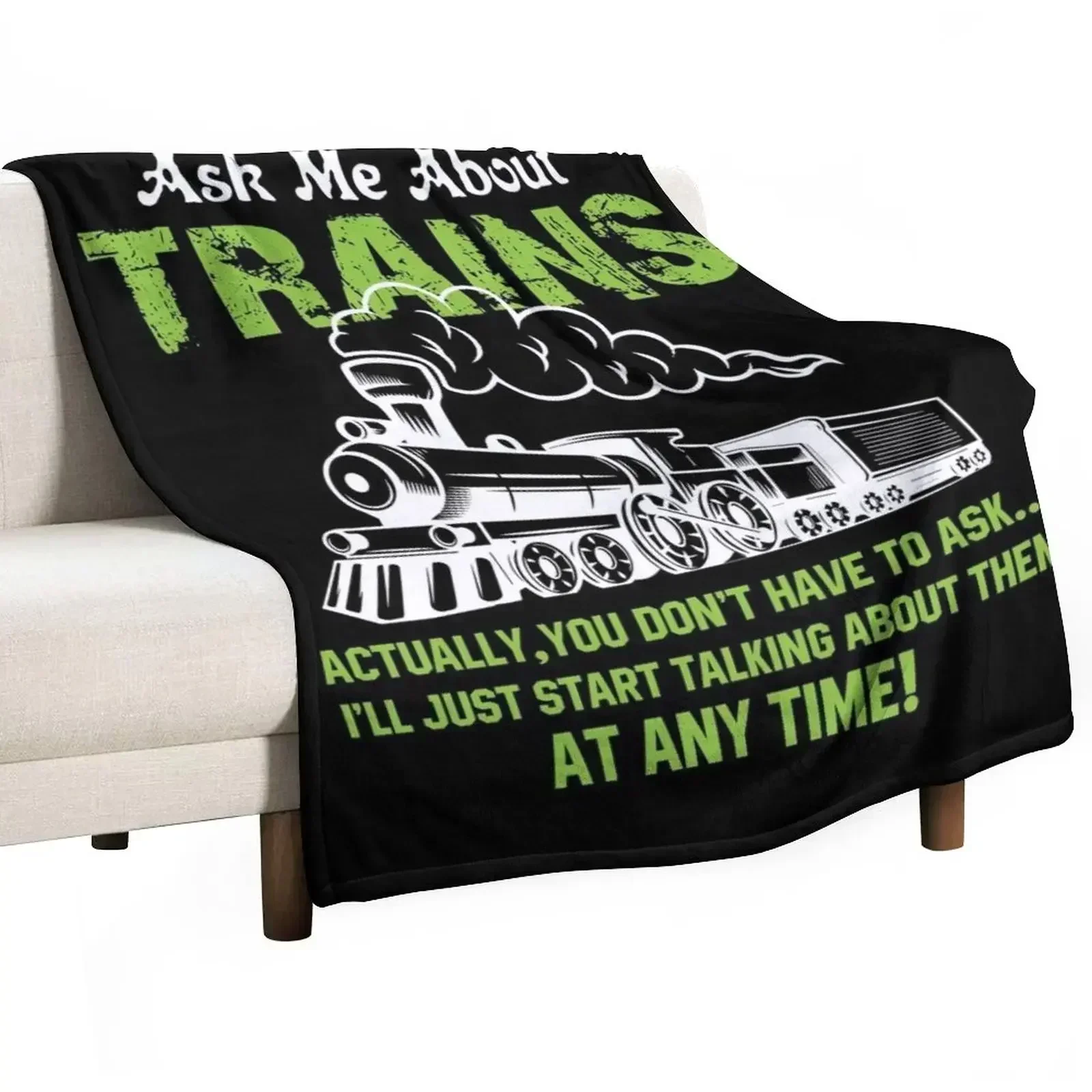 Railway Train Trains Model Railroad Gift Throw Blanket Extra Large Throw Loose Plush christmas gifts bed plaid manga Blankets