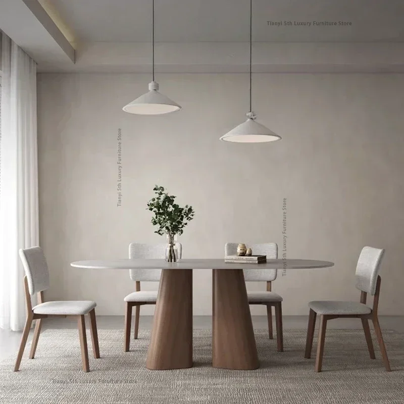 

Nordic Rock Plate Dining Table Modern Simple Retro Style Solid Wood Dining Table Kitchen Restaurant Home Furniture Esstisch FYDT