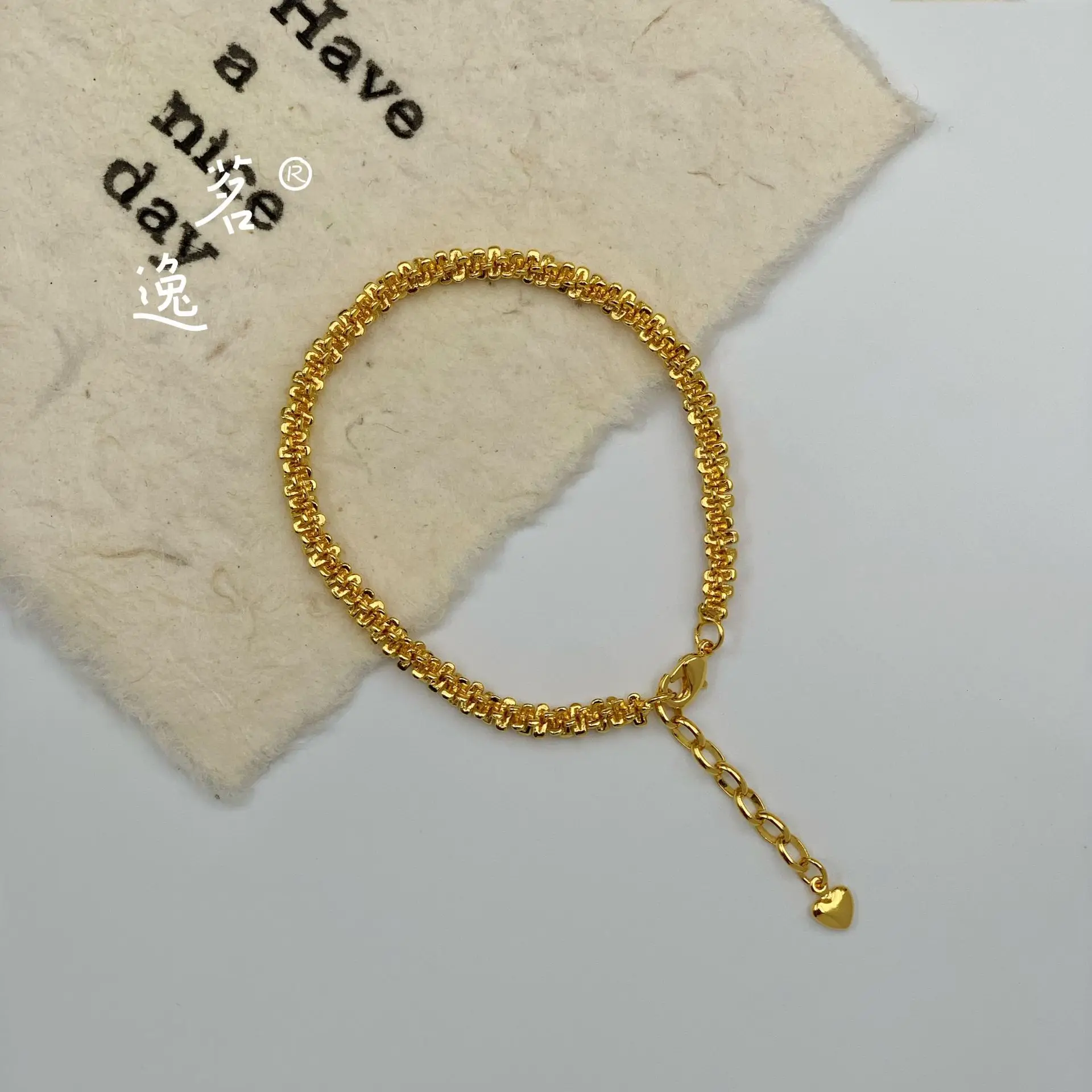 

Luxury 24K real gold star bracelet au9999 pure gold sparkling caterpillar fashionable personality