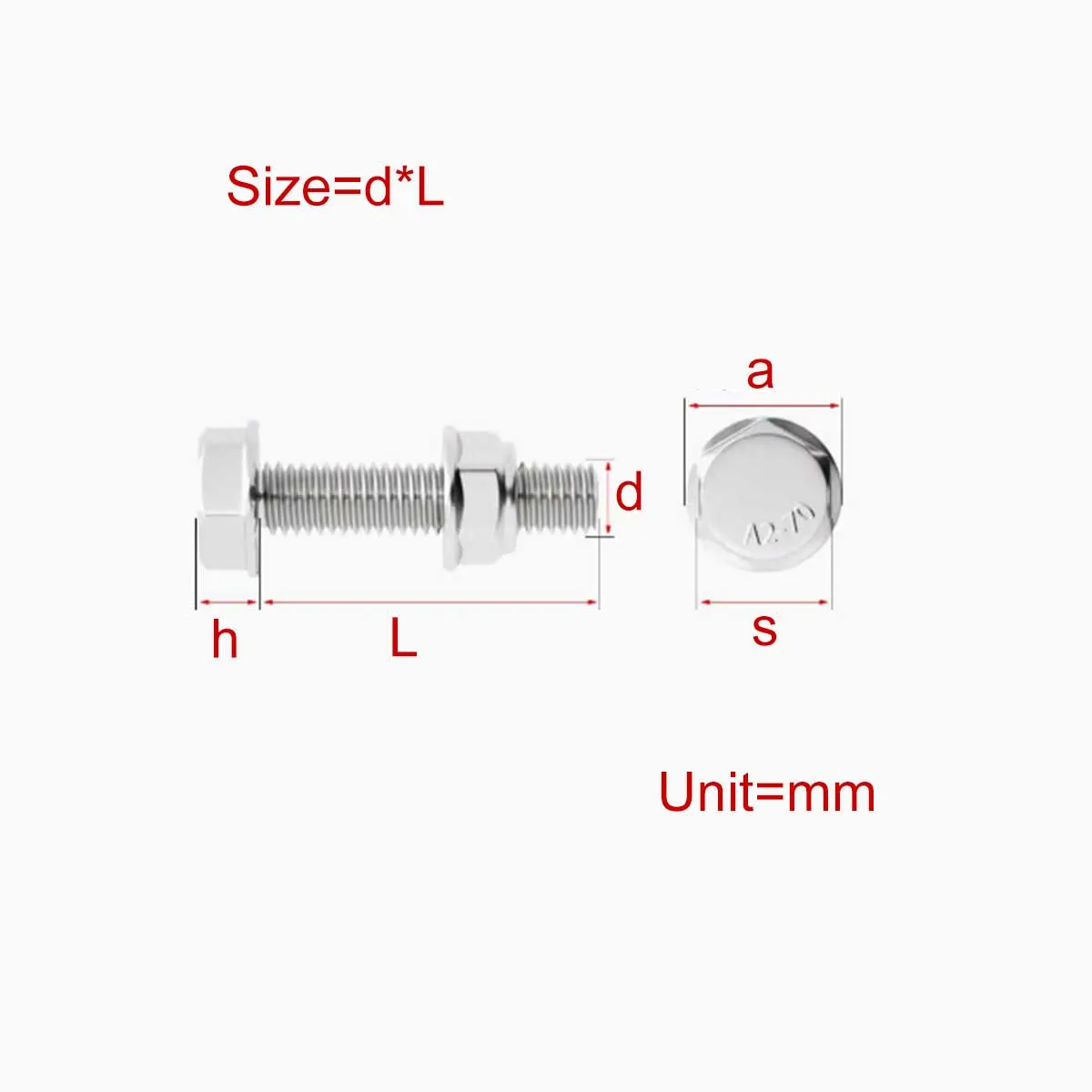 

304 Stainless Steel Flange Anti Slip Outer Hexagon Screw/Anti Loosening Nut Combination Set M4M5M6M8M10