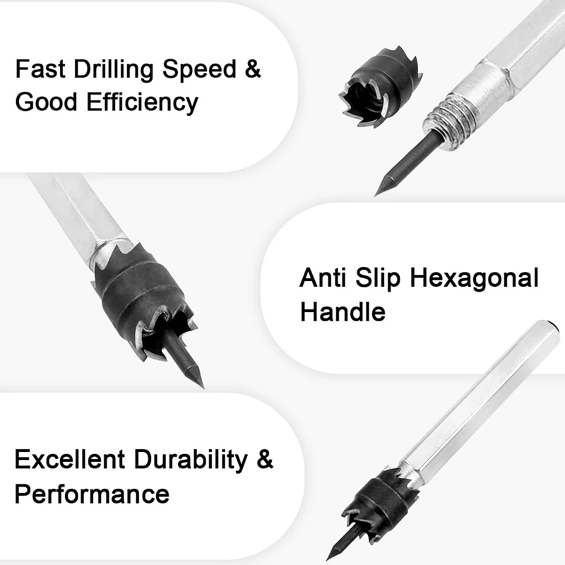 Cutter Set Cutter Removal Tool Kit With3/8" & 5/16" Double Sided Drill Bit,Forpower Drill Spot