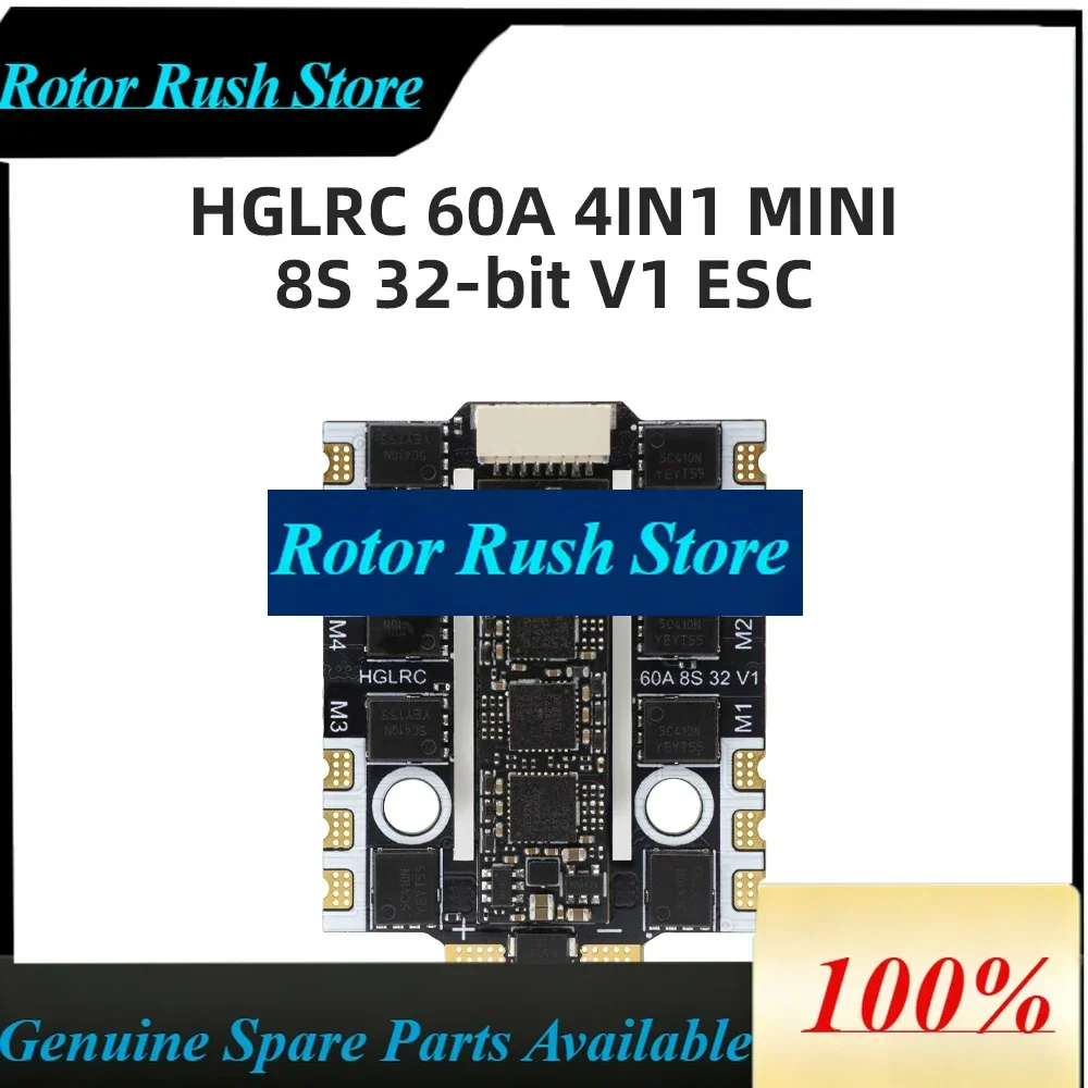 RoRusHGLRC 60A 4in1 MINI 8S 32-Bit V1 BL32/AM32 ESC FPV Racing Spare Parts