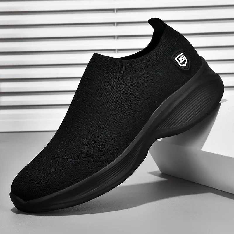 

Мужская спортивная обувь, легкая, высокоэластичная, повседневная спортивная обувь с сеткой на толстой подошве без ремней, мужские легкие кроссовки