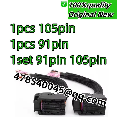 100% new original Conector do soquete da tomada da placa do 91 pinos ou de 105 pinos com o cabo do fio de 40cm para bosch delphi