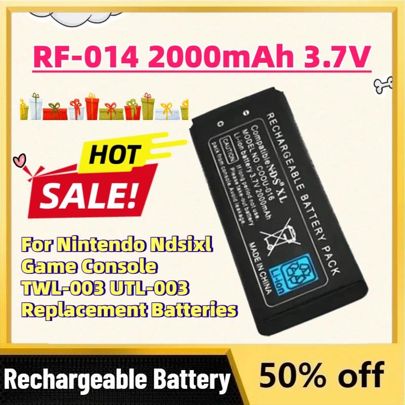 

Upgrade RF-014 2000mAh 3.7V Li-ion Rechargeable Battery for Nintendo Ndsixl Game Console TWL-003 UTL-003 Replacement Batteries