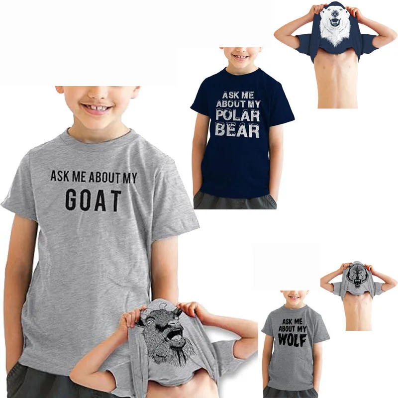 Y2k Animals Awesome Flip Shirt, Humor Goat, Polar Bear, Jaws, Wolf Unique Flip T-Shirt Soft Cotton Short Sleeve Tee Shirt Outfit