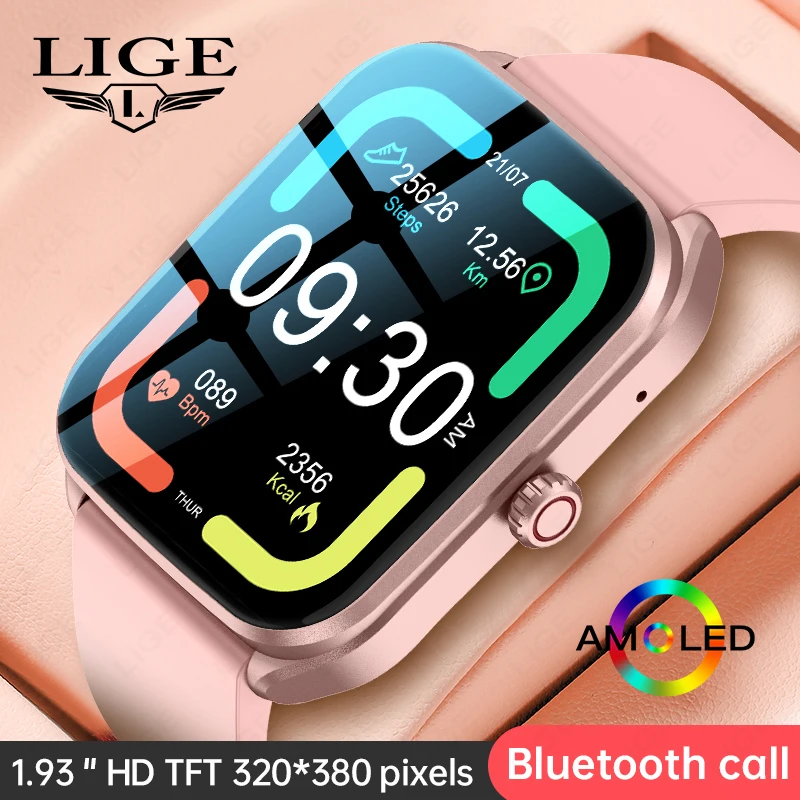 LIGE Smart Watches Women 1.93'' HD Screen Smartwatch for Female Ladies Wristwatch Girls Bluetooth Call Fitness Watch 2023 Clocks