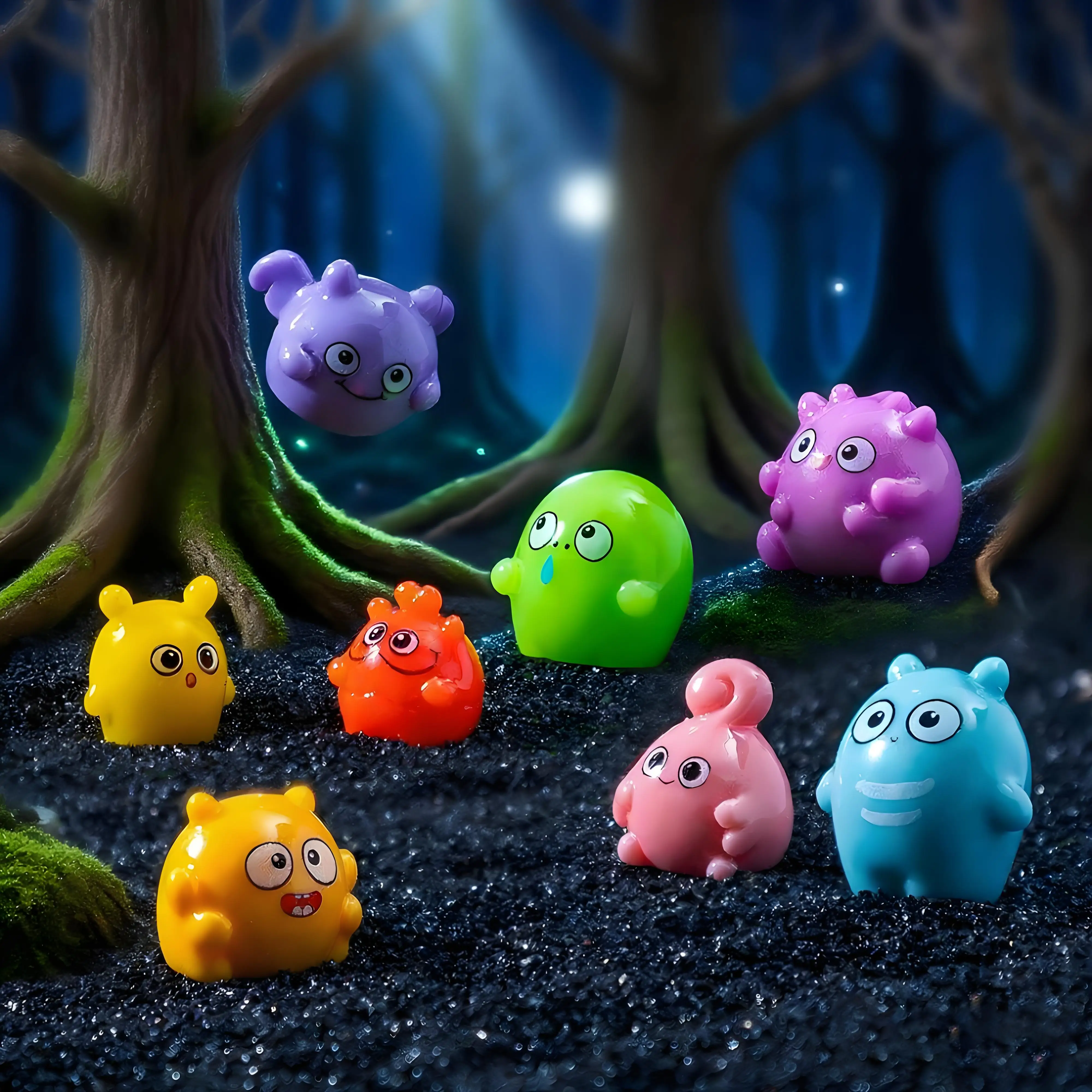 تماثيل وحش صغيرة نابضة بالحياة للهالوين لديكور الحديقة وإكسسوارات المعلقة وحلي المناظر الطبيعية المصغرة.