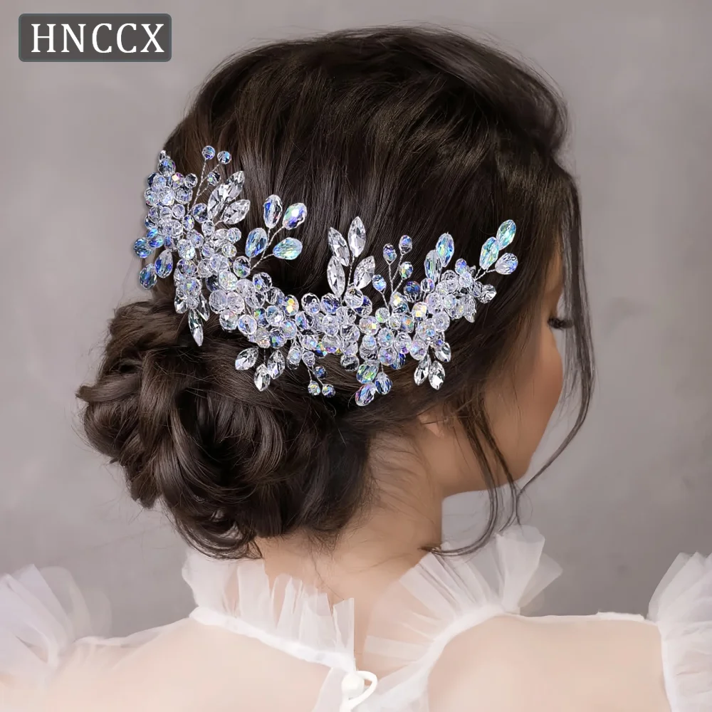 

HNCCX Luxury Crystal Rhinestone Bride Headband Boho Outdoor Wedding Hair Pieces Women Bridesmaid Hair Accessories HP882