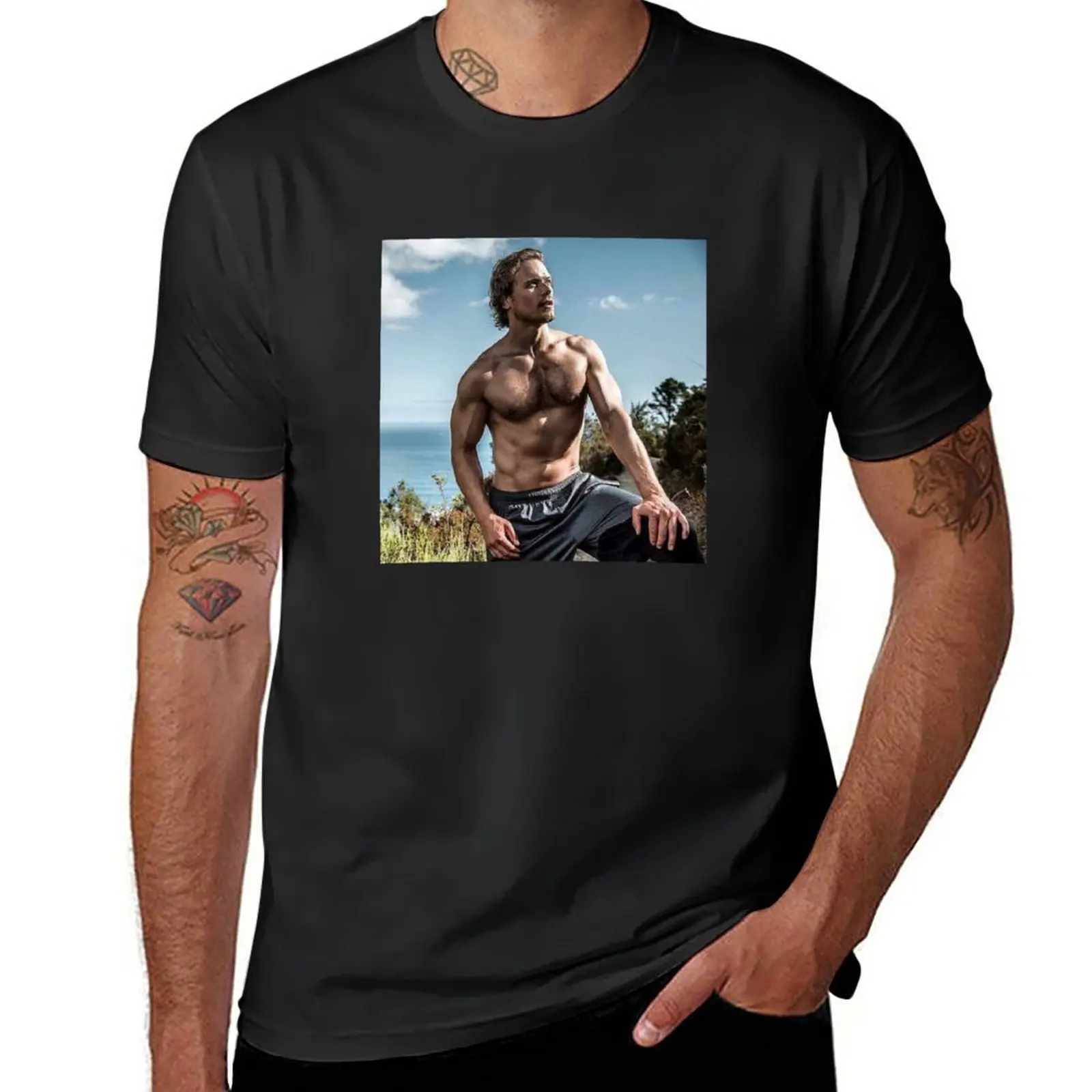 Sam Heughan T-Shirt blacks summer clothes oversized t shirts for men