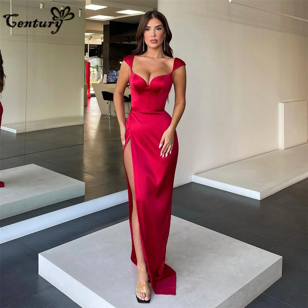 

Red Sexy Prom Dresses High Slit Sweetheart Long Formal Gowns for Evening Party Dress Robe De Soiree Femmes Customized