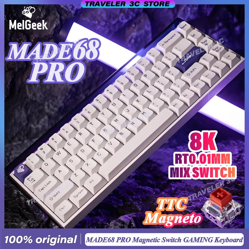 

11.11 Распродажа MelGeek MADE68 PRO Индивидуальный магнитный переключатель Клавиатура E-Sport Игровой TTC Магнитный переключатель 16 К Скорость 8 К 0,125 мс RT