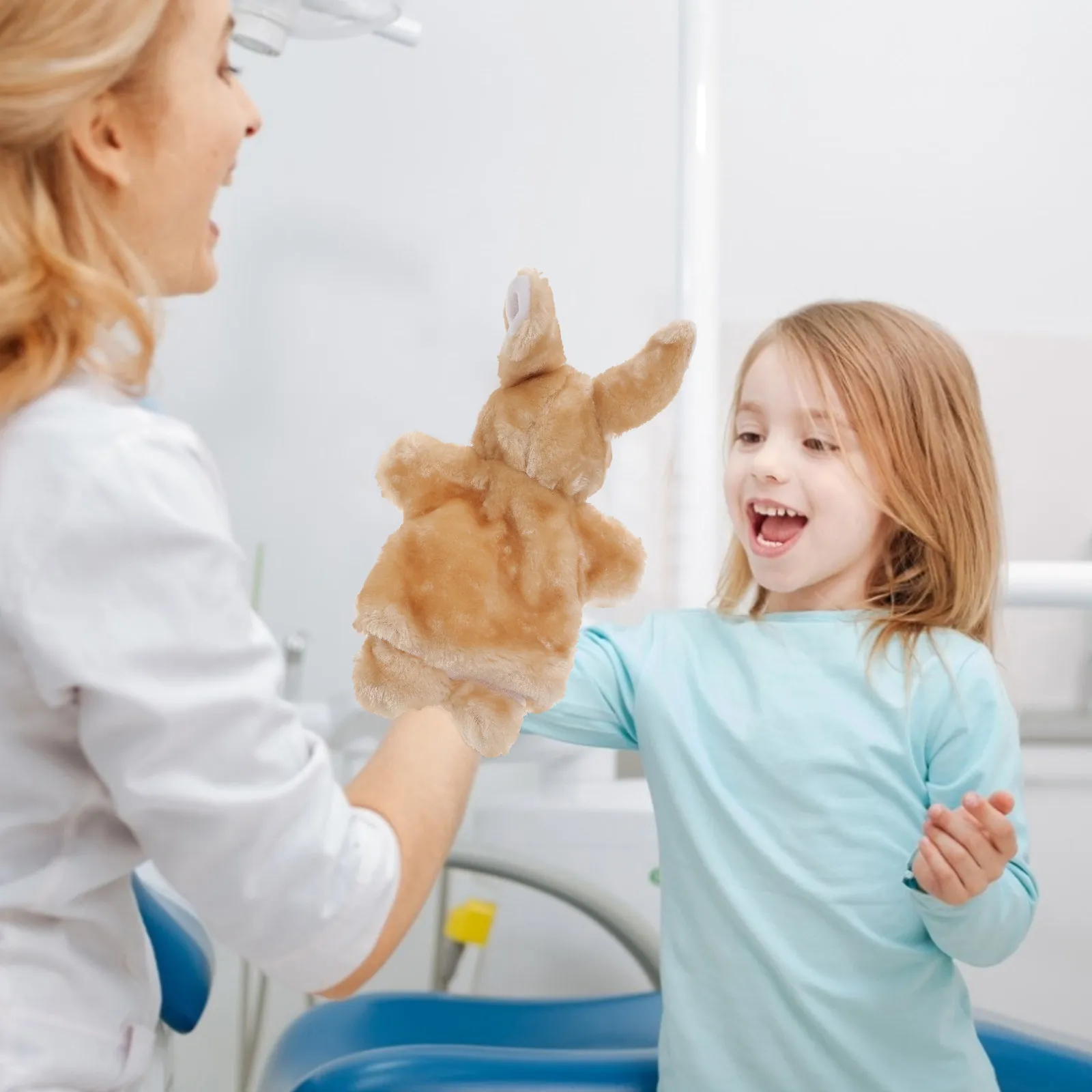 

1Pcs Kid Rabbit Hand Puppets Soft Material Animal Shape Role Play Develop Baby Creativity Visual Skill Rabbit Hand Puppets