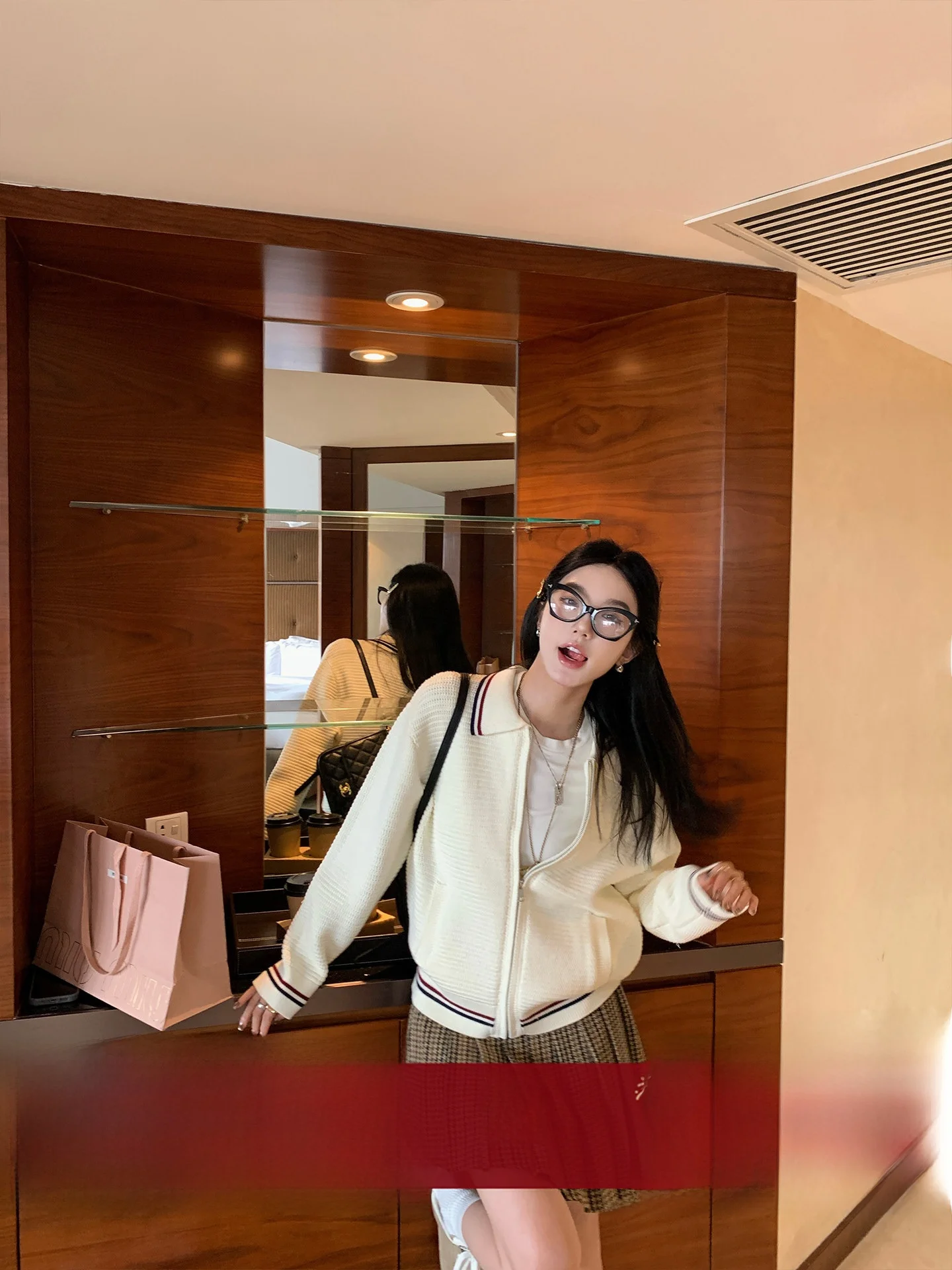 

Color Blo Zipper Long Sve Collar Women's Jaet Autumn New Design Retro Open Cardigan Top Ladies Faion Commute Sle