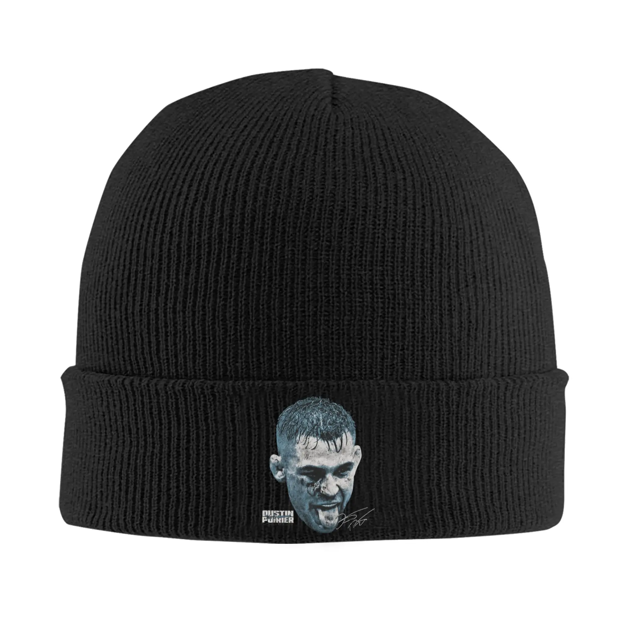 Dustin Poirier  The Diamond  Signature Knitted Caps for Women Men Beanie Autumn Winter Hat Acrylic  Crochet Melon Cap