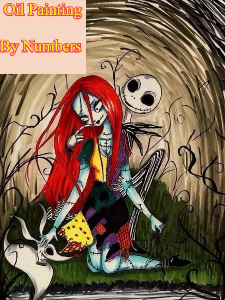 

Oil Painting By Number Disney Cartoon The Nightmare Before Christmas Home Decoration Wall Bedroom Decor Gift Frameelss