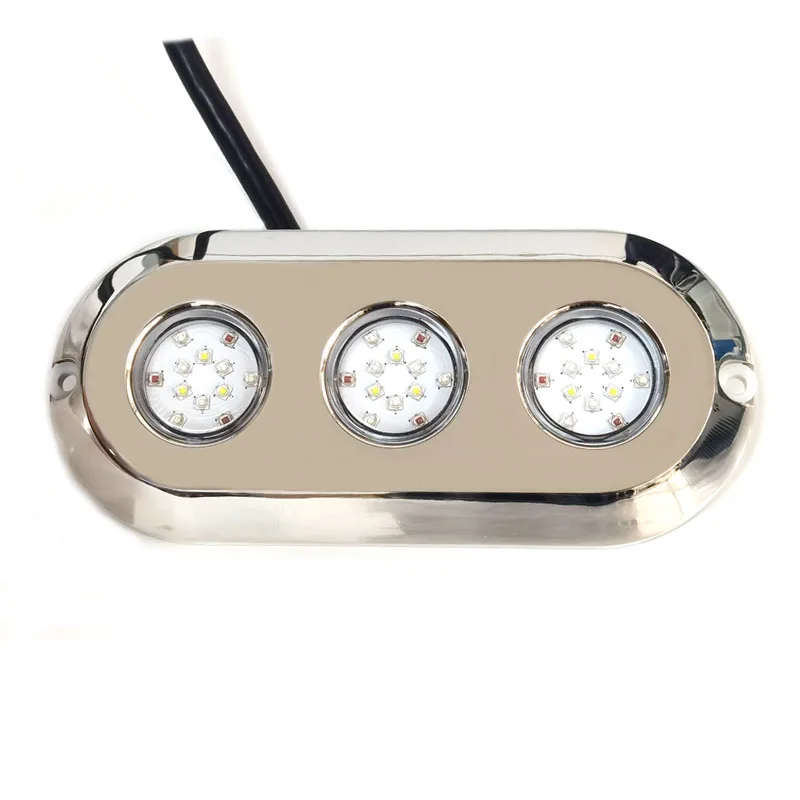 Super Bright 316 Stainless Steel 180W RGBW LED Boat Light 12V Underwater LED Light for Boat Yacht Transom Stern LED Pool Lights