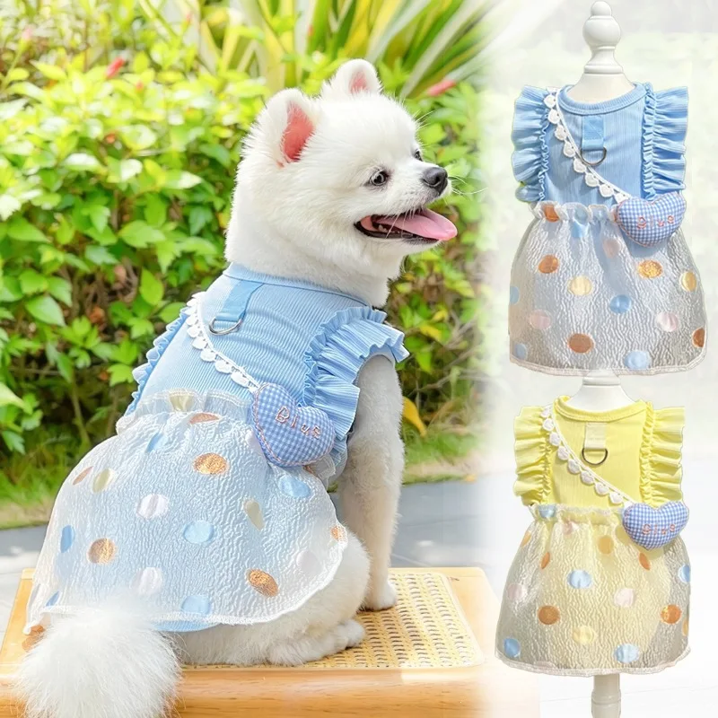

Small Dog Dresses Princess Clothes for Puppy Vest Floral Costume for Medium Pet Pomeranian Chihuahua Ropa Perro Skirt Wholesale