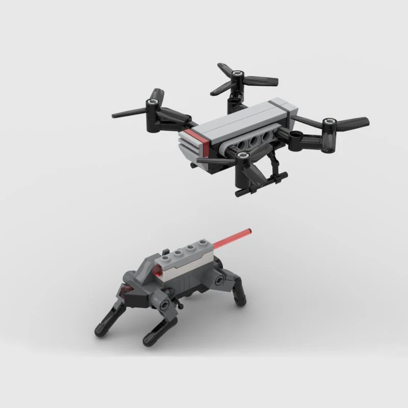 Militärische Kriegswaffen MOC Mechanisches Wolf/UAV-Modell mit Emitter-Bausteinen High-Tech-Steine Spielzeug kompatibel mit LEGO